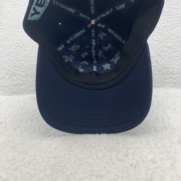 Yeti Cooler Baseball Hat Mens Strap Back OSFM Navy Blue Outdoors Boats Beer Dad - Picture 8 of 9
